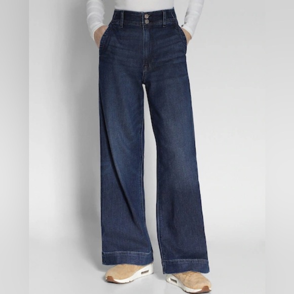 AMERICAN EAGLE SZ 12S Wide Leg Dark Wash Jean Trouser NEW WITH TAG - Picture 12 of 16